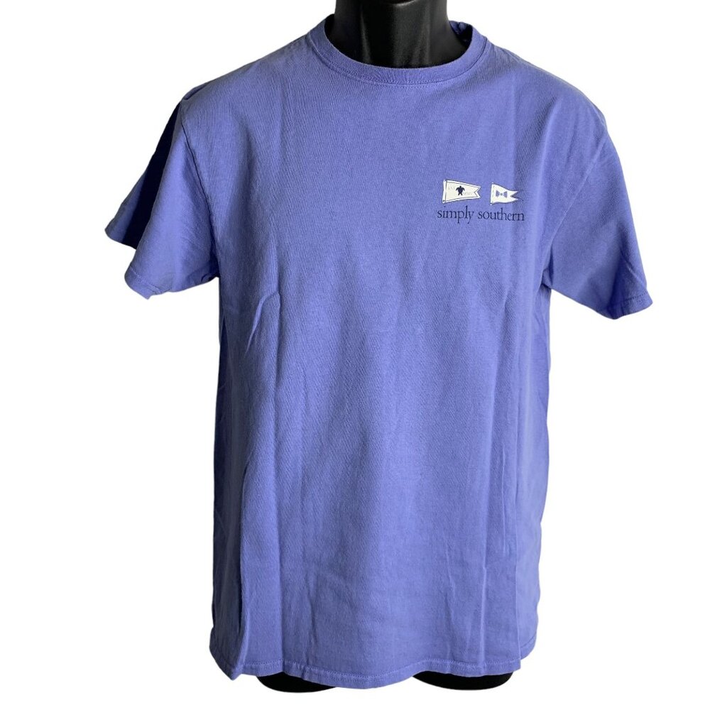 Simply Southern Psalm 46:10 T Shirt M Blue Crewneck Short Sleeve Be Still God - Picture 3 of 7